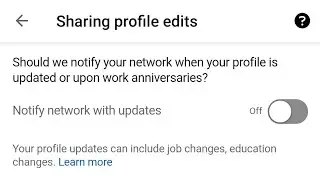 Make LinkedIn profile changes without notifying your Network | Mobile app.
