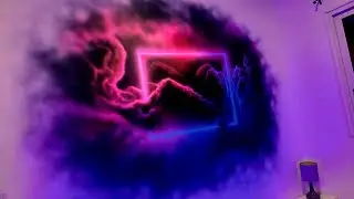 Black Light Smokey Neon Frame Mural - by Antonipaints