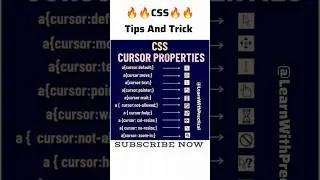 🔥CSS Cursor Properties | CSS Tips And Tricks | 