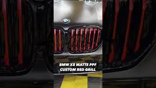 BMW X5 Matte PPF & Custom Red Grill
