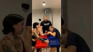 School Girl armwrestling practice