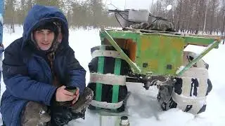 В поисках прохода к болотам. Снегоход.