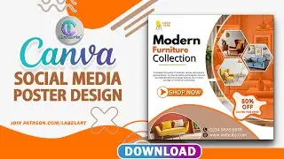 How To Make Social Media Poster Templates In Canva 2024 (Step-by-Step)I Furniture Poster design