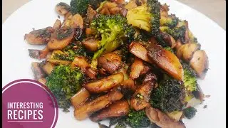 Fried mushrooms and broccoli 🥦 Healthy and delicious vegetables / snack 🤗😋 Quick recipe