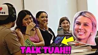 BLASTING the TALK TUAH Podcast at the Library! (hawk tuah girl)