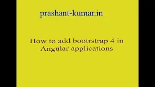 How to add bootstrap 4 in angular application