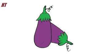 How to draw a Eggplant Easy Step by Step