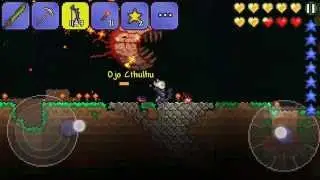 Terraria, Invocando y Matando al Ojo Cthulhu.