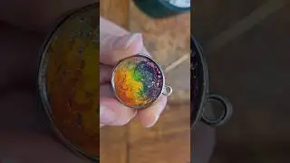 Making a Rainbow Pendant with UV Resin and Paint DIY