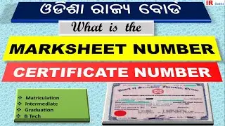 What is the Marksheet No  certificate no of Odisha board exams 10th matric , 12th , Graduation Btech