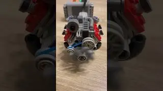 Highly Detailed V4 Twin Turbo LEGO Engine 