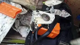 Stihl MS180 chainsaw oil pump repair. Maintenance