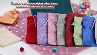 25pcs/lot Drawstring Natural Burlap Gift Bag Multi Size Flax Jewelry Packaging Wedding Party Candy