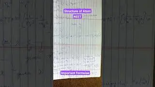 Important Formulae | Structure of Atom | NEET chemistry #shorts #neetchemistry
