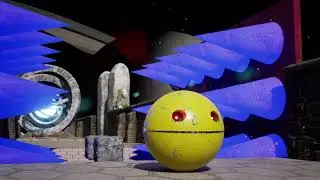 Robot Pacman VS Monster Chain Chomp in Space Maze