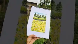 oil pastel flower garden 