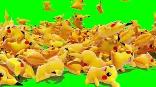 Footage green screen Pikachu