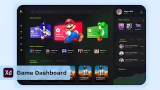 Game Dashboard UI Design Tutorial in Adobe XD