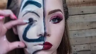 fiz uma make de LA CASA DE PAPEL !!!