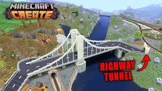 I Built A BRIDGE and TUNNEL For My Highway In Create Mod