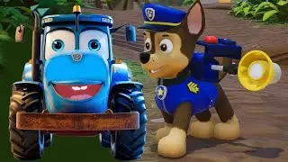 СИНИЙ ТРАКТОР ИГРАЕТ В ЩЕНЯЧИЙ ПАТРУЛЬ В ДЖУНГЛЯХ - ВИДЕО ДЛЯ ДЕТЕЙ