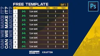 Can We Make It #5? BGMI Launch Party Points Table - Full Tutorial | Free Template | 