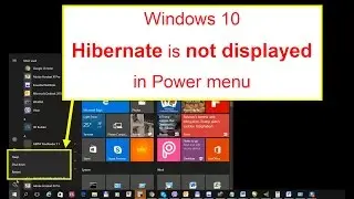 Windows 10 - Enable Hibernate in Power menu