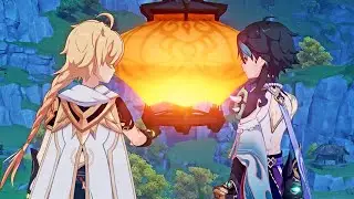 Xiao and Aether Released Xiao Lantern Together | Genshin Impact