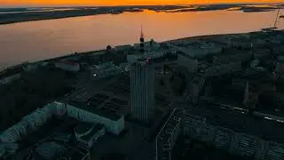 Sunset. Russia 2019. Arkhangelsk.