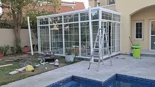 Aluminium 10.5 White Section Double glass with Georgian Bar and Sandwich Panel for Roof.