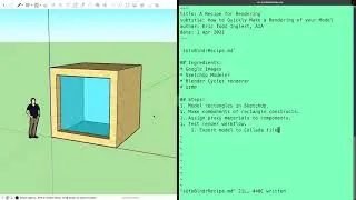 A Recipe for Rendering. How to Quickly Make a Rendering of your Model