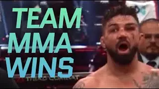 Mike Perry being shocked he won