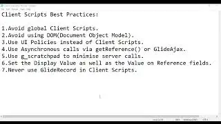 Client Script Best Practices