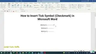 How to Insert Tick Symbol (Checkmark) in Microsoft Word
