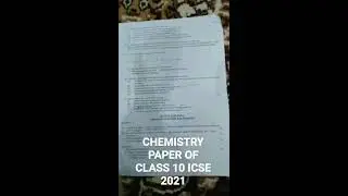 chemistry paper of class 10 Icse 2021 for pre board