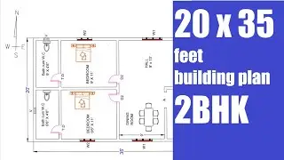 20 x 35 building plan| 2bhk| east facing plan