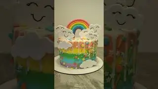 Яркий торт 🌈 простое украшение тортика #торт #кондитер #краснодар #пряники #trending #любовь
