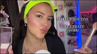 ASMR | Doing My Makeup + Life Update 🤍 Relaxing Whisper Ramble & Tapping