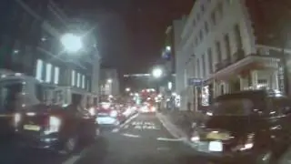 London black cab near miss with a Rickshaw in London.