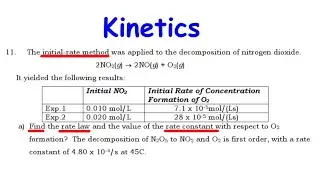 Rate Law & Value of K - Chemical Kinetics