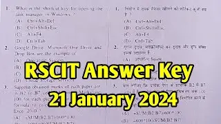 Rscit 21 January 2024 Answer Key | Rscit Exam Answer Key 2024 | Rscit Paper Answer Key Today Exam