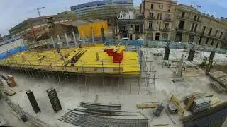 Levantamiento estructura nuevo edificio en Barcelona (timelapse 2K)