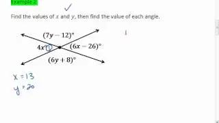 2.7 (3 of 5) Vertical Angles, Solving for x and y