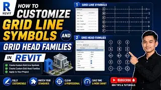 Revit Tutorial - How to Customize Grid Line Symbols & Grid Head Families