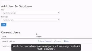 cPanel MySQL Change User Password