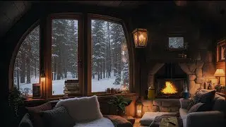 Cozy winter cabin.  Relaxing Blizzard.  Stress relief.  Relaxation of body and mind