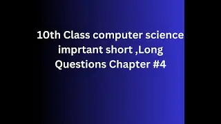 class 10 computer chapter 4 important questions | 10th class important questions 2023