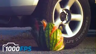 ЧТО ЕСЛИ НАЕХАТЬ НА АРБУЗ НА СКОРОСТИ 80 КМ/Ч | FRUITS VS CAR | ЗАМЕДЛЕННАЯ СЪЕМКА | 1000 FPS