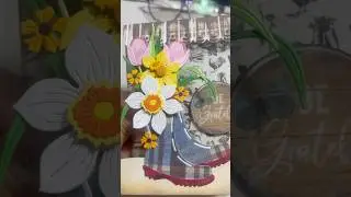 Boots and Flowers Card Crafting #shorts #craft #cardmaking #papercraft
