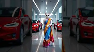 Smart Cat With Tesla Cars 
